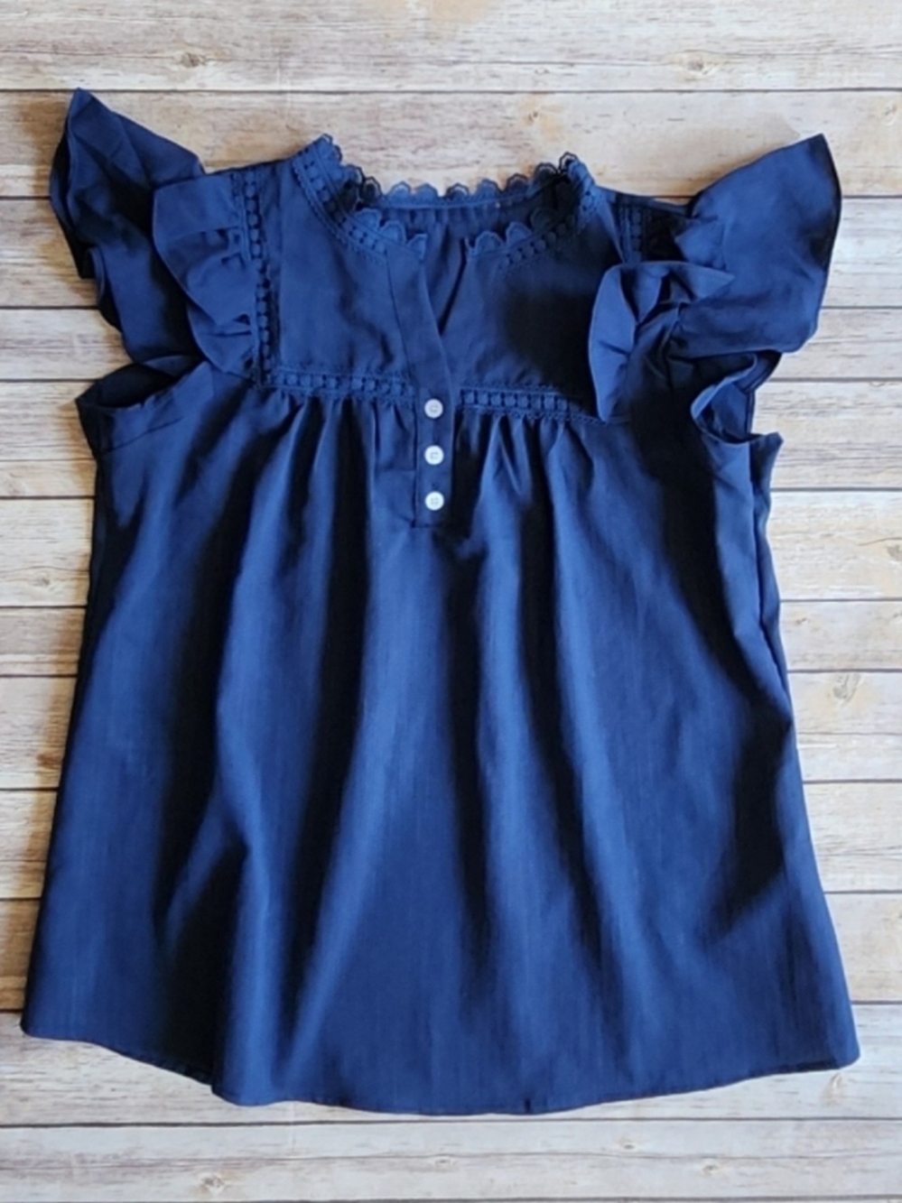 Rayon  Navy Blouse Size L